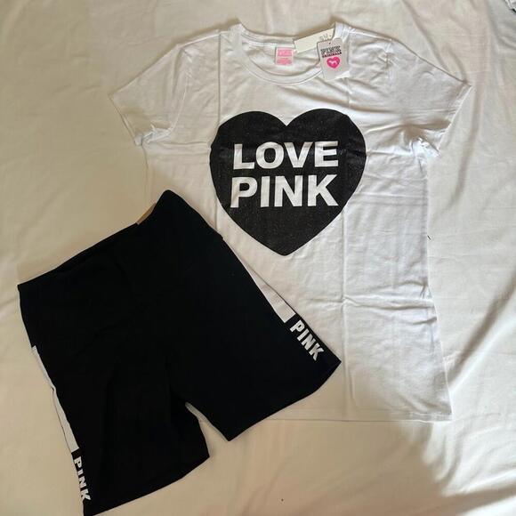 Victoria's Secret Pink shirt and bike shorts set - Picture 3 of 3
